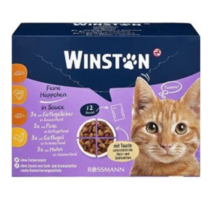 غذای پوچ گربه وینستون Winston Meal Pack بسته 12 عددی (چهار طعم متنوع)