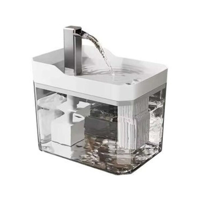 آبخوری شفاف کریستالی ۱/۵ لیتر آبشاری سگ و گربه