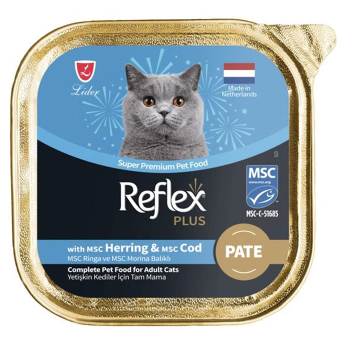 غذای ووم گربه رفلکس با طعم شاه ماهی و ماهی کاد